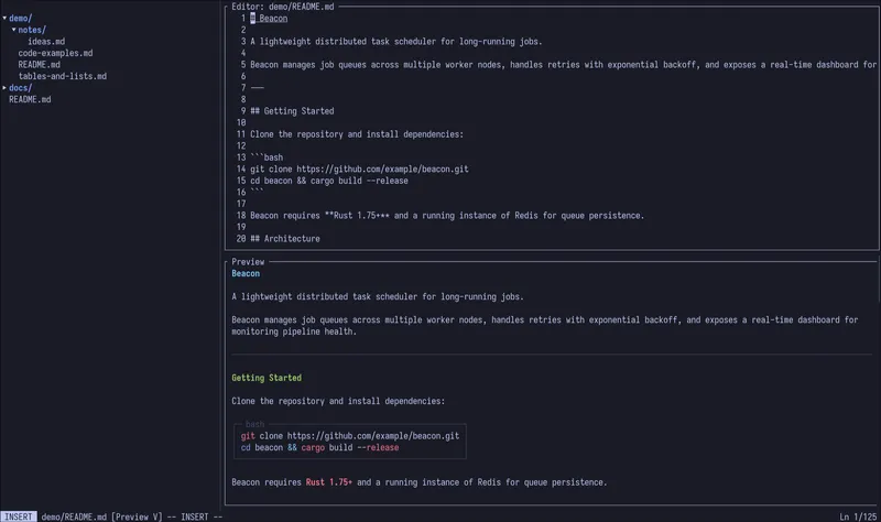 Live preview in vertical split mode